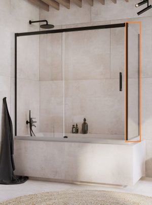 Стінка для ванни нерухома Idea Black PN S 70 R, RADAWAY