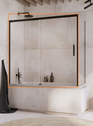 Двері для ванни Idea Black PN DWJ+S 140 L RADAWAY