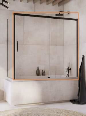 Двері для ванни Idea Black PN DWJ+S 140 R RADAWAY