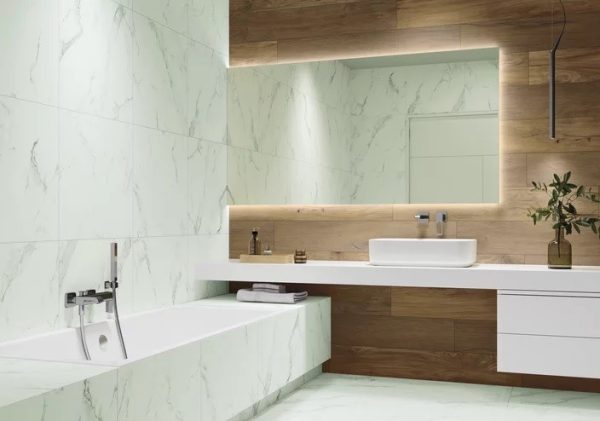 Плитка керамогранітна Carrastone White RECT 598x1198x8 Paradyz - Зображення 2