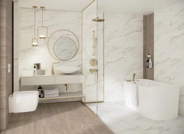 Плитка керамогранітна Daybreak Bianco RECT 598x1198x8 Paradyz - Зображення 2