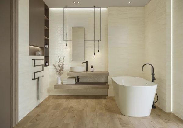 Плитка керамогранітна Flywood Crema STR 200x600x8 Paradyz - Зображення 2