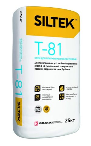 Клей для плитки високоеластичний Siltek T-81 (25 кг)
