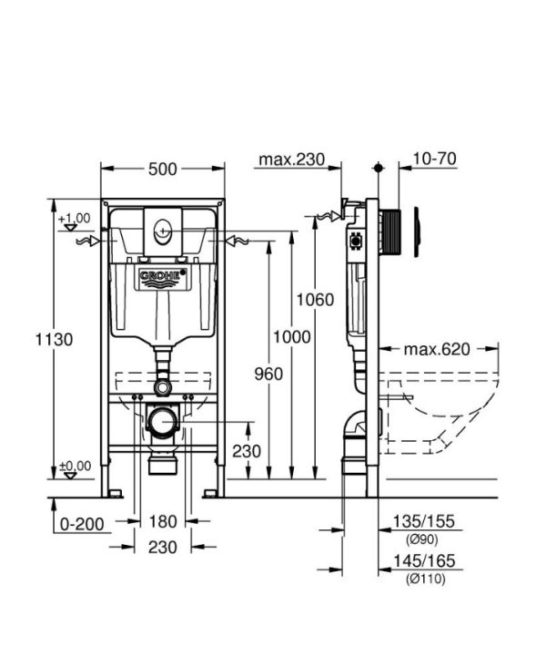Інсталяція для унітаза 3 в 1 Rapid SL (38722001), Grohe - Зображення 3