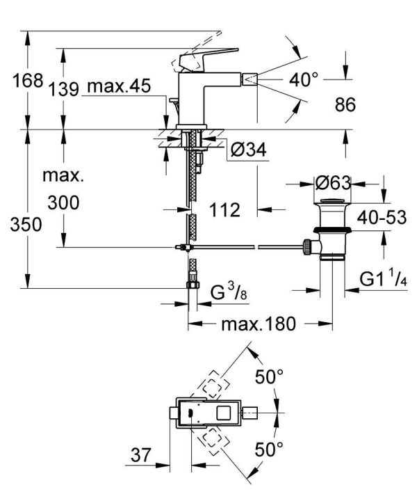 Змішувач для біде S-Size Eurocube (23138000), Grohe - Зображення 3