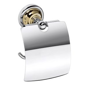 144212018 Retro Тримач туалетного паперу з кришкою(золото/хром), Bemeta