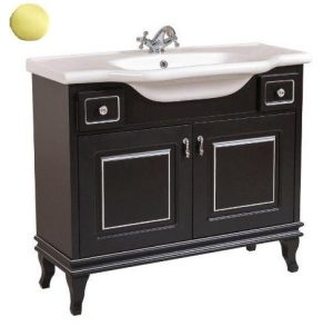 Шафка з умивальником Беатріче Люкс New Klasik Чорна Патина Золото 100, Аква Родос