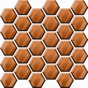 Мозаїка CALACATTA GOLD Copper Glass HEXAGON MOSAIC 250x258 Ceramika Color