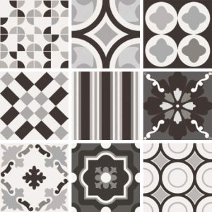 Плитка керамогранітна CSAPBWMX20 Patchwork B&W Mix 200x200x10 Sant'agostino