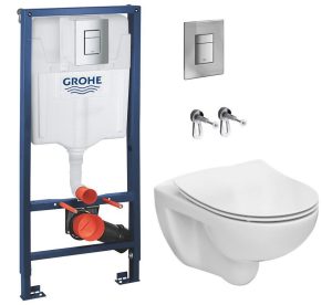 Комплект Інсталяція Rapid SL (38772001) GROHE + Унітаз Victoria Rimless з кришкою (A34H398000) Roca