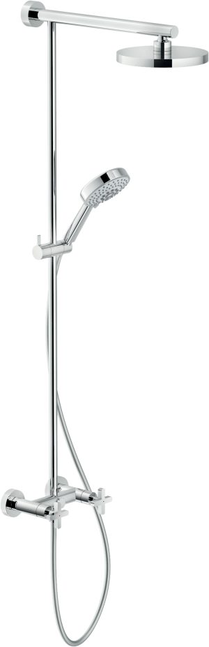 Душова система Lira зі змішувачем, руним душем 3-ми, верх лійка 200х200, хром LR116230/30CR Nobili ІТАЛІЯ