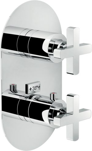 LR116102CR Змішувач вбудовуваний для душу Lira, 2 споживачі, термостат, хром Nobili ІТАЛІЯ