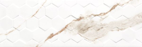 Плитка стінова Calacatta Gold Hexagon RECT 25x75 код 4242 Ceramika Color