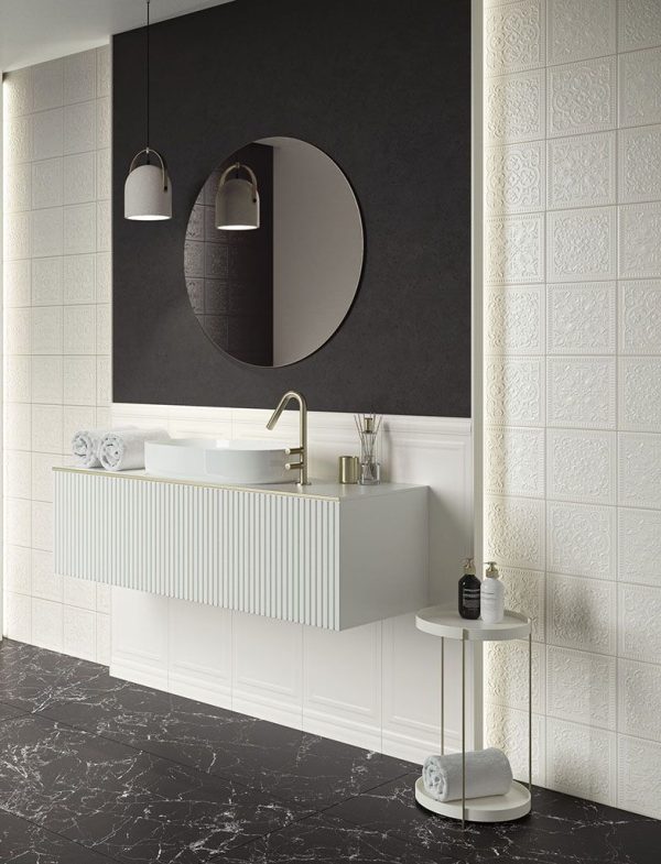 Плитка стінова Classy Chic Bianco A STR 19,8x19,8 код 8518 Ceramika Paradyz - Зображення 2