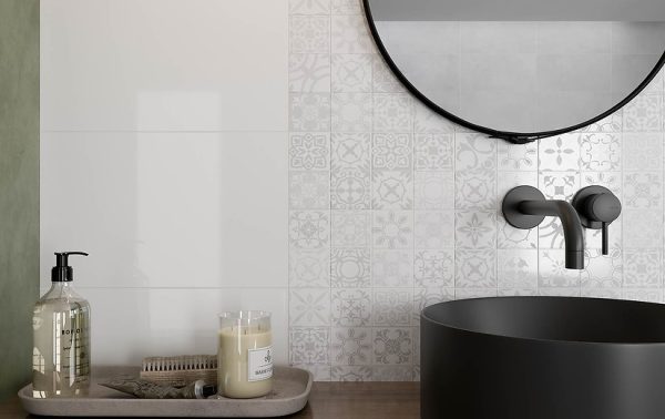 Плитка стінова Sansa White Pattern GLOSSY 25x40 код 1466 Церсаніт - Зображення 2