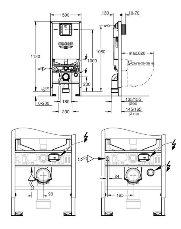 Інсталяція для унітаза Rapid SLX (39598000), Grohe - Зображення 4