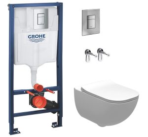 Комплект Інсталяція Rapid SL (38772001) Grohe + Унітаз Palo Rimless з кришкою (A34H137000) Roca