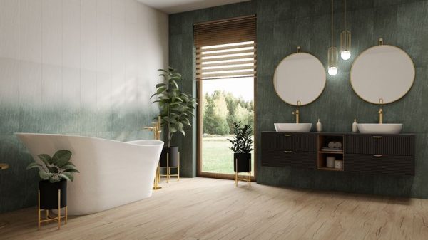 Плитка стінова Nightwish Navy Green Tonal RECT STR 250x750x9 Paradyz - Зображення 2