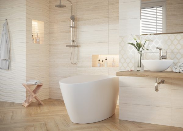 Плитка стінова Salomea Beige RECT 25x75 код 3351 Ceramika Color - Зображення 2