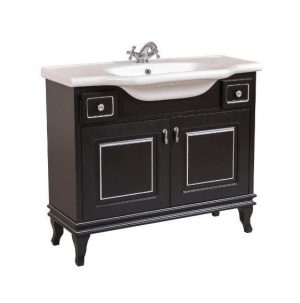 Шафка з умивальником Беатріче Люкс New Klasik Чорна Патина Хром 80, Аква Родос