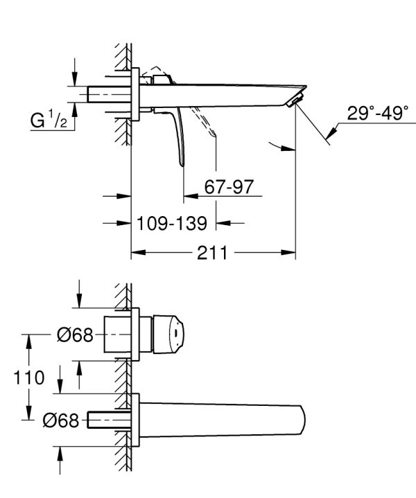Змішувач для умивальника M-Size Eurosmart New 29338003 Grohe - Зображення 3