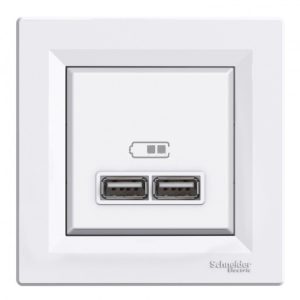 Розетка USB 2,1A Білий ASFORA (EPH2700221), Schneider Electric
