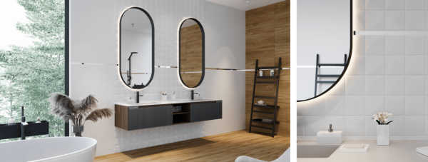 Плитка стінова Quadra White RECT 250x750x9 Ceramika Color - Зображення 2