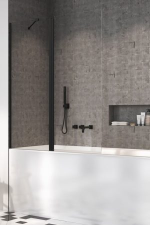 Шторка для ванни NES 8 Black PND II 130 L RADAWAY