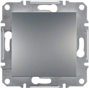 Вимикач 1-клавішний Сталь ASFORA (EPH0100162), Schneider Electric