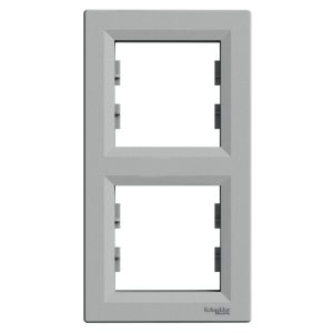Рамка 2-місна вертикальна Алюміній ASFORA (EPH5810261), Schneider Electric