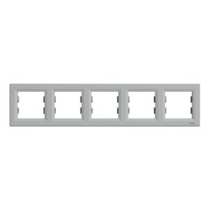 Рамка 5-місна горизонтальна Алюміній ASFORA (EPH5800561), Schneider Electric
