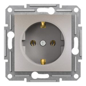 Розетка з заземленням Бронза ASFORA (EPH2900169), Schneider Electric