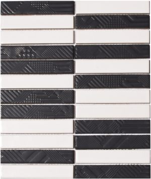 Мозаїка К 69007 Kit Kat White Black ST 252x300x9 Котто Кераміка