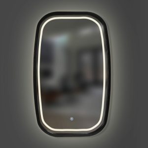 Дзеркало New Art Slim LED 450x750 Black Luxury Wood