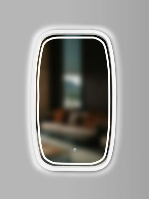 Дзеркало New Art Slim LED 450x750 Snow White Luxury Wood