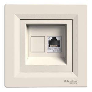 Розетка RJ45 кат 6е UTP Крем ASFORA (EPH4700123), Schneider Electric