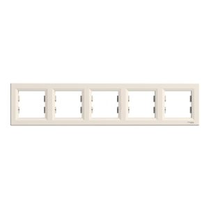 Рамка 5-місна горизонтальна Крем ASFORA (EPH5800523), Schneider Electric