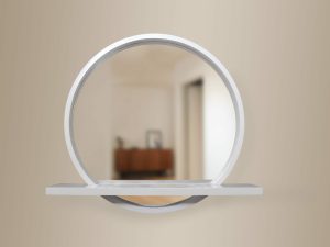 Дзеркало Sunrise з поличкою D800 Snow White Luxury Wood