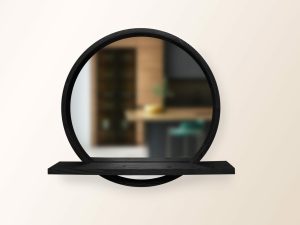 Дзеркало Sunrise з поличкою D800 Black Luxury Wood