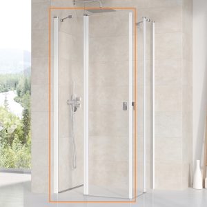 Душові двері двоелементні CHROME CRV2-100 Transparent, (1QVA0100Z1) RAVAK