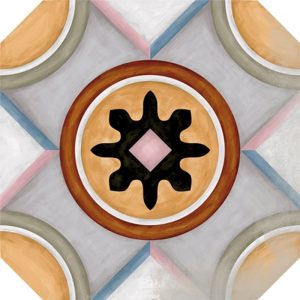 Плитка керамогранітна Octogono Musichalls Multicolor декор 200x200x8 Vives