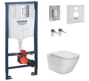 Комплект Інсталяція Rapid SL (38772001) Grohe + Унітаз Gap Clean Rimless з кришкою (A34H470000) Roca