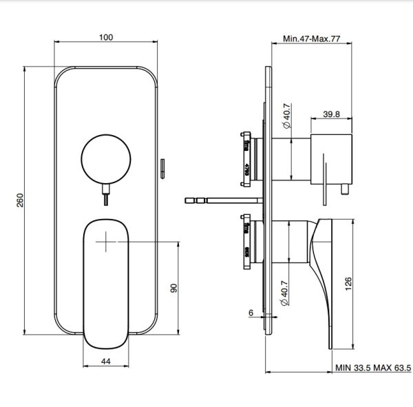 Змішувач для душу Quad (F3729X6CR), Fima - Зображення 2
