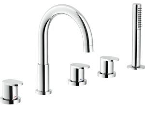 Змішувач для ванни-душу врізний, на 5 виходів, витяжна лійка, хром WEBK204/UPCR  Nobili ІТАЛІЯ