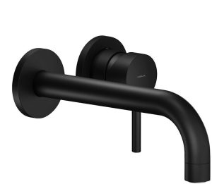 Зовнішня частина для настінного змішувача для умивальника з довгим носиком, чорний мат, LV00199/2BM  Nobili