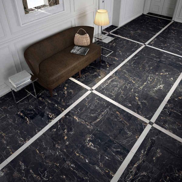 Плитка керамогранітна Jewels Black Gold Luc JW 11 POL 600х600x9 Mirage - Зображення 4