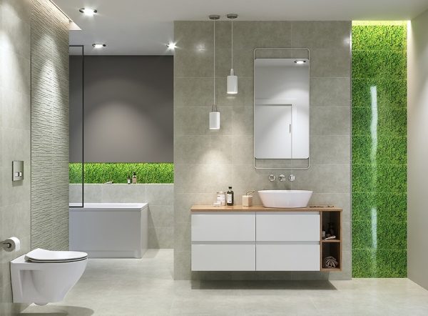 Плитка стінова Fresh Moss Grey MICRO RECT 298x598 Cersanit - Зображення 2
