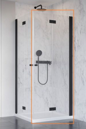 Душова кабіна (половина) Nes 8 Black KDD B 100 права RADAWAY