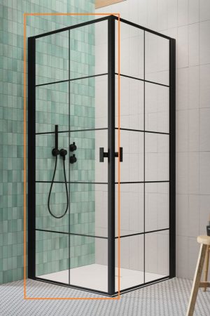 Душова кабіна (половина) Nes 8 Black KDD I 100 Factory ліва RADAWAY