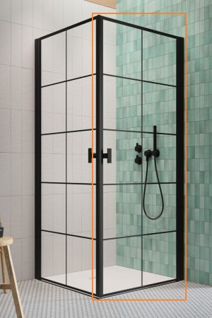 Душова кабіна (половина) Nes 8 Black KDD I 100 Factory права RADAWAY